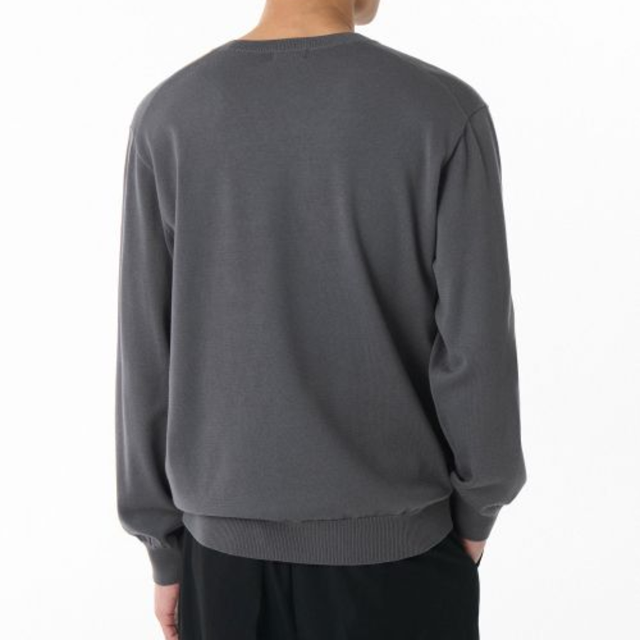 Washable Supima Cotton Crew Neck Knit [Gray]