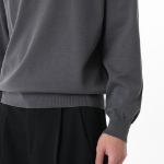 Washable Supima Cotton Crew Neck Knit [Gray]
