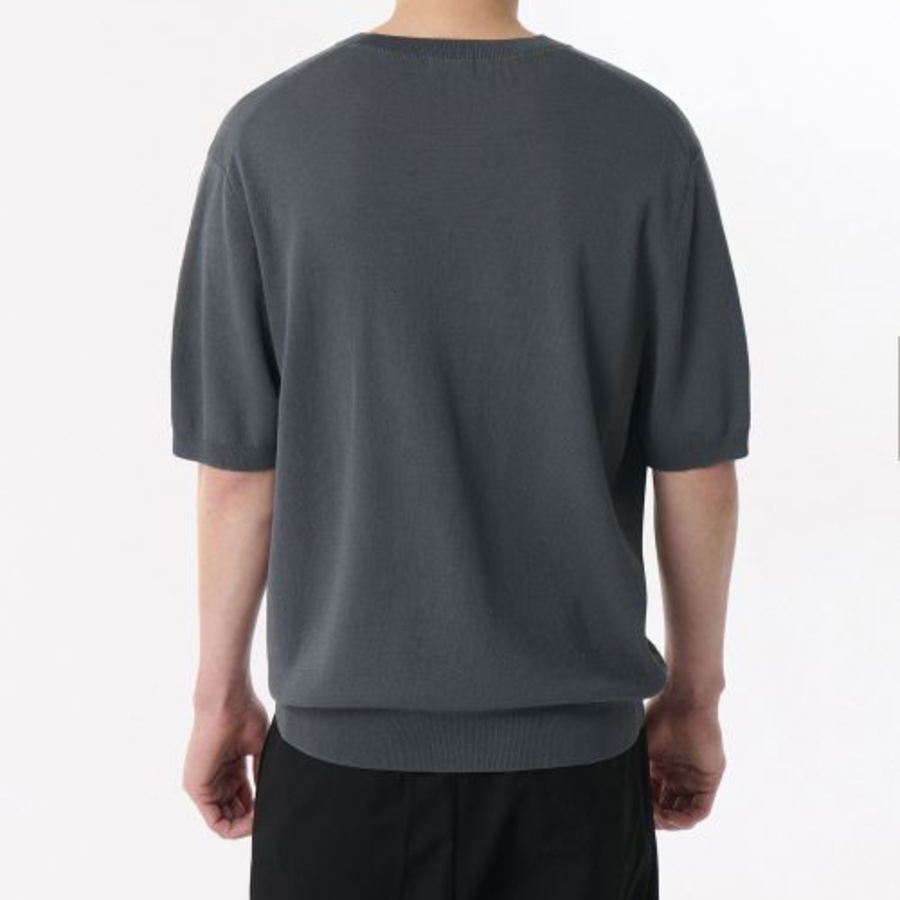 Cool Touch Crew Neck Short Sleeve Knit [Gray]