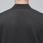 Merino Wool Blend High Gauge Mock Neck Knit [Gunmetal]