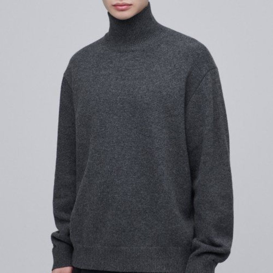 Oversized Turtleneck Knit [Medium Gray]