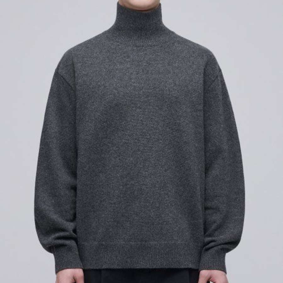 Oversized Turtleneck Knit [Medium Gray]