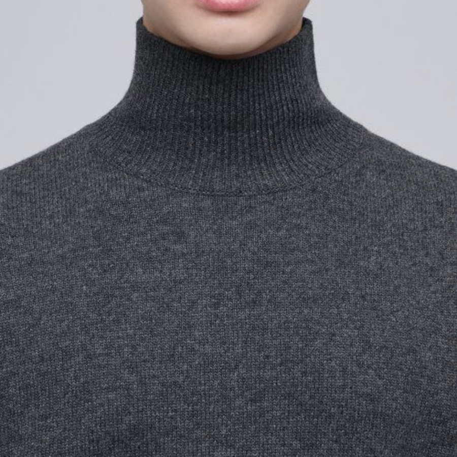 Oversized Turtleneck Knit [Medium Gray]