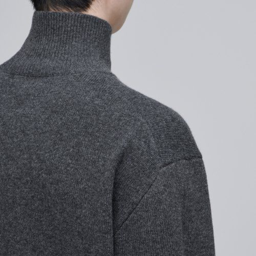 Oversized Turtleneck Knit [Medium Gray]