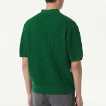 Crochet Knitted Polo Shirt — Irish Green