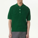 Crochet Knitted Polo Shirt — Irish Green