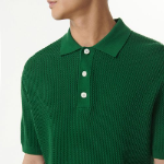 Crochet Knitted Polo Shirt — Irish Green