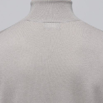 Merino Wool Blend High Gauge Turtleneck Knit — Mushroom