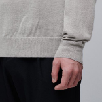 Merino Wool Blend High Gauge Turtleneck Knit — Mushroom