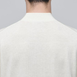 Merino Wool Blend High Gauge Mock Neck Knit — Ivory