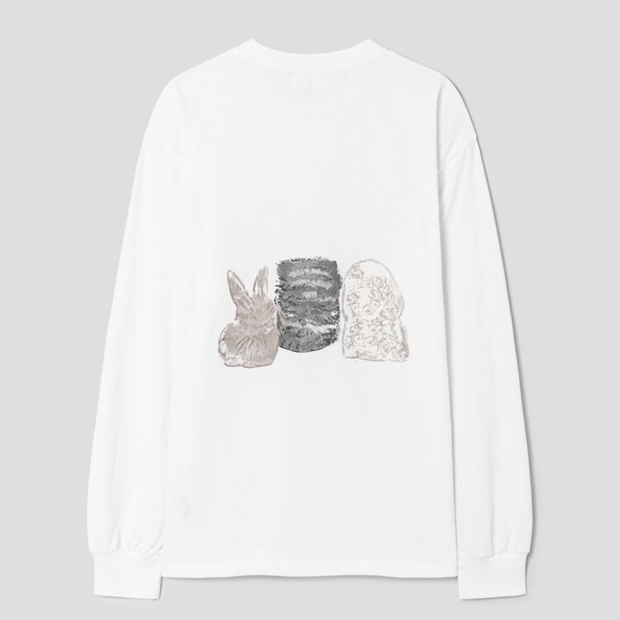 GANNI Re-cut Heavy Jersey Animals Long sleeve – White