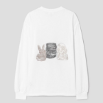 GANNI Re-cut Heavy Jersey Animals Long sleeve – White