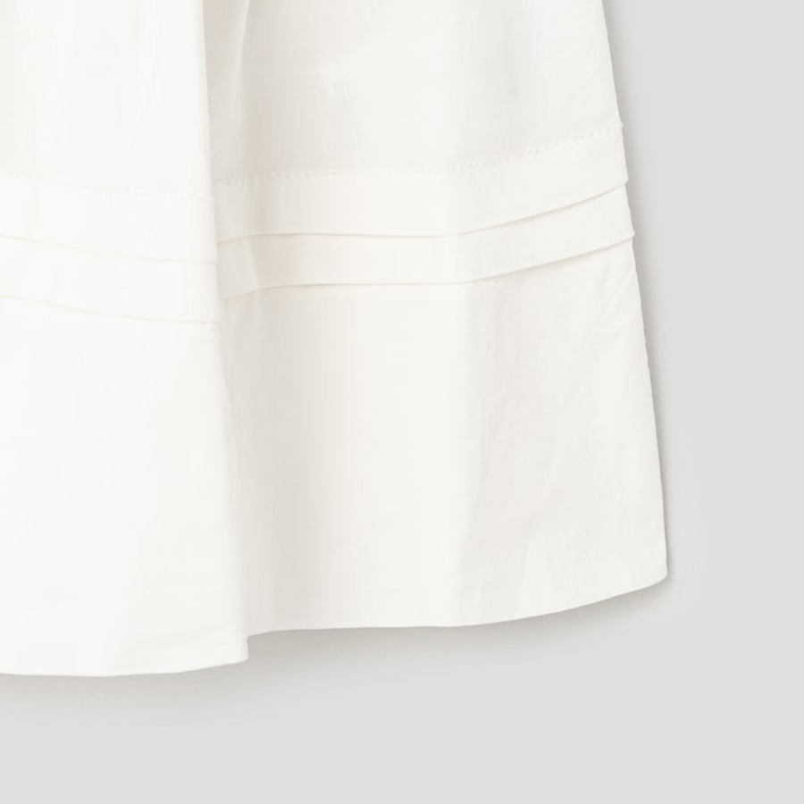 GANNI Stretch Cotton Frill Sleeve Top – Ivory