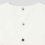 GANNI Stretch Cotton Frill Sleeve Top – Ivory