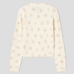 GANNI Printed Wool Mix Cardigan – Ivory