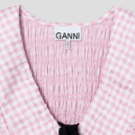 GANNI Shibori Pleat Mini Smock Bubble Dress – Light Pink