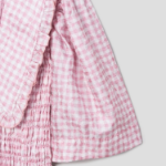 GANNI Shibori Pleat Mini Smock Bubble Dress – Light Pink