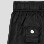 GANNI Duchesse Nylon Midi Ruffle Shorts – Black