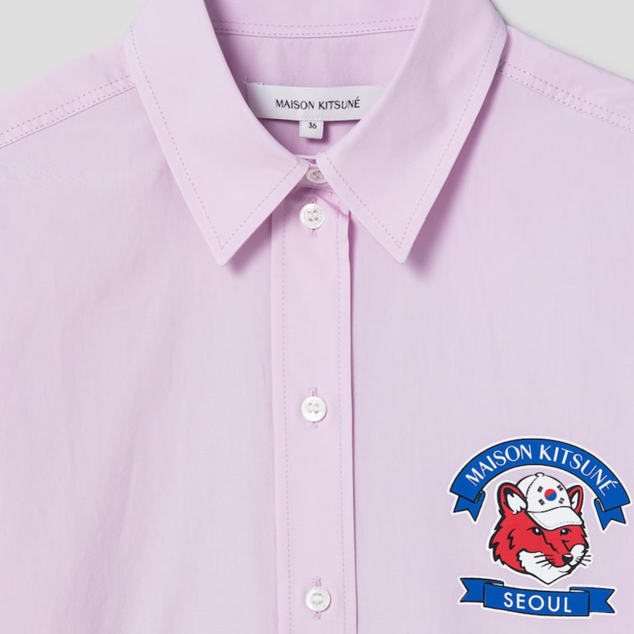 Maison Kitsune Women Korean Fox Printed Classic Shirt