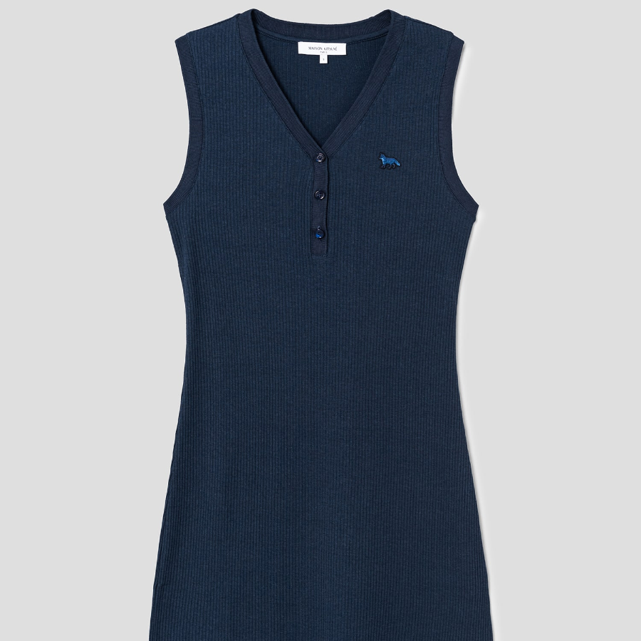 Maison Kitsune Women Baby Fox Patch Ribbed Dress
