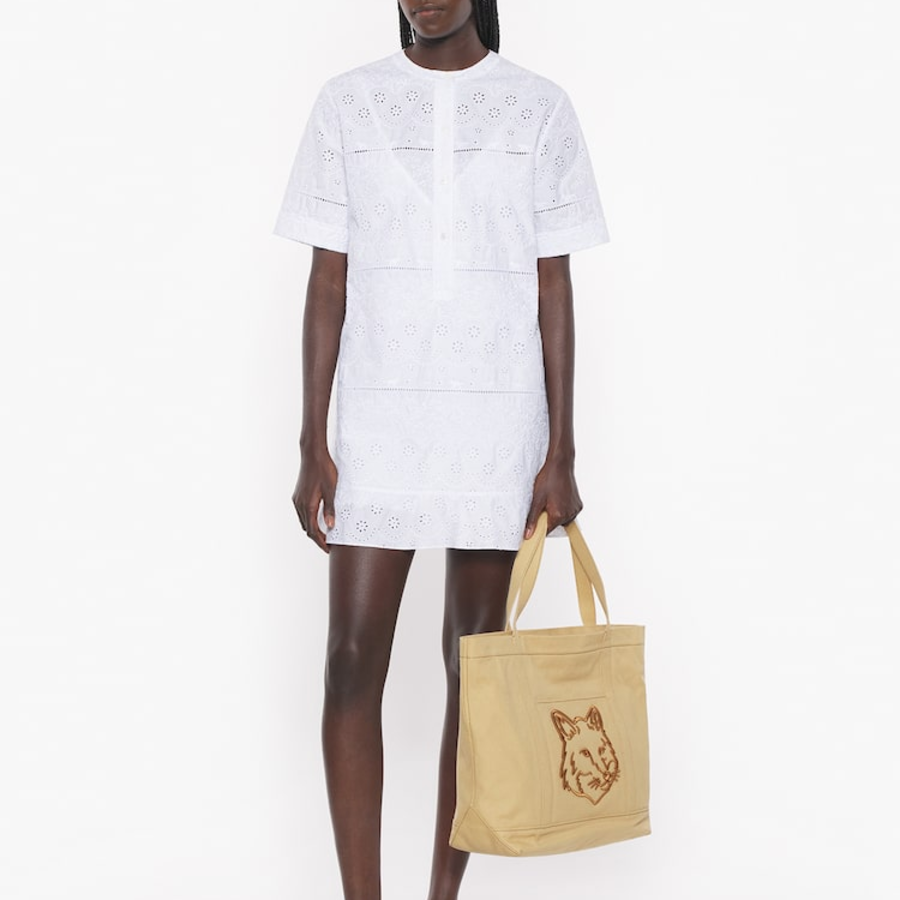Maison Kitsune Women Broderie Anglaise Godet Mini Dress