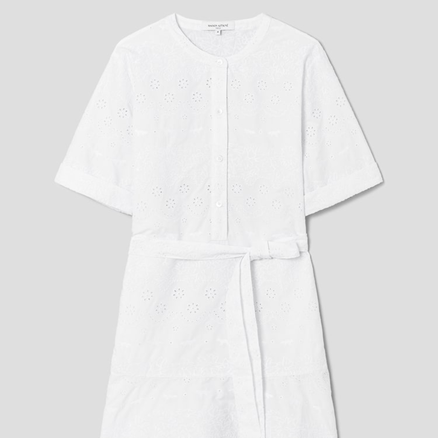 Maison Kitsune Women Broderie Anglaise Godet Mini Dress