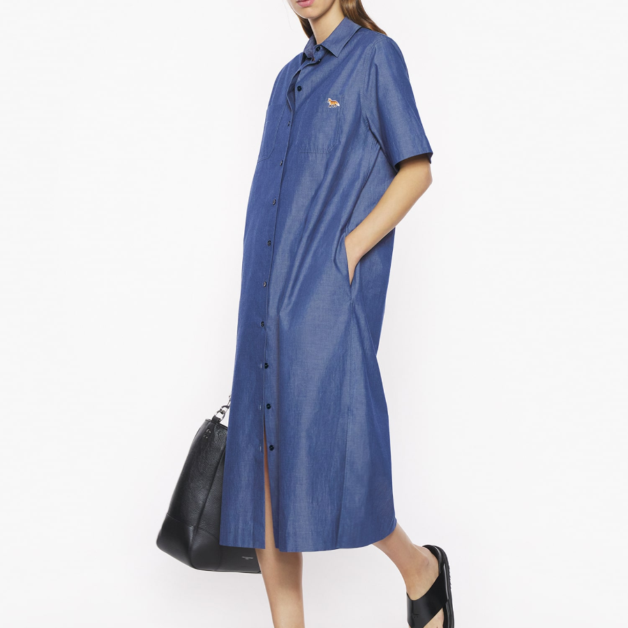Maison Kitsune Women Double Pocket Shirt Dress