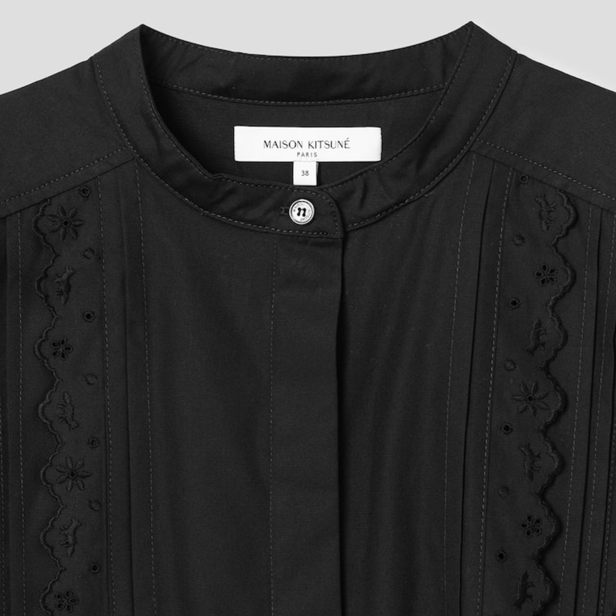 Maison Kitsune Women Crafted Embroidery Maxi Sleeve Dress