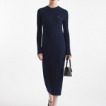 Maison Kitsune Women Checked Ribbed Long Dress