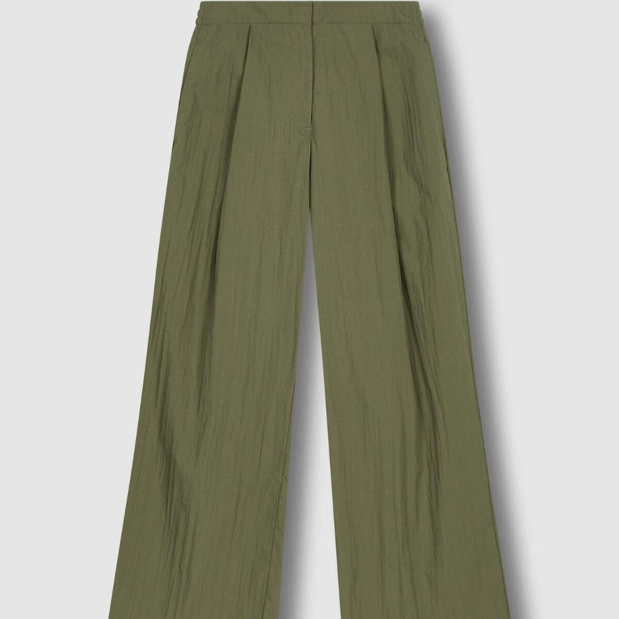 JAJU Square Texture Wide Pants (Khaki) — лёгкость и простор на каждый день