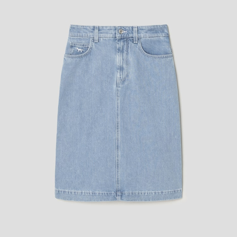 Maison Kitsune Women Straight Denim Skirt
