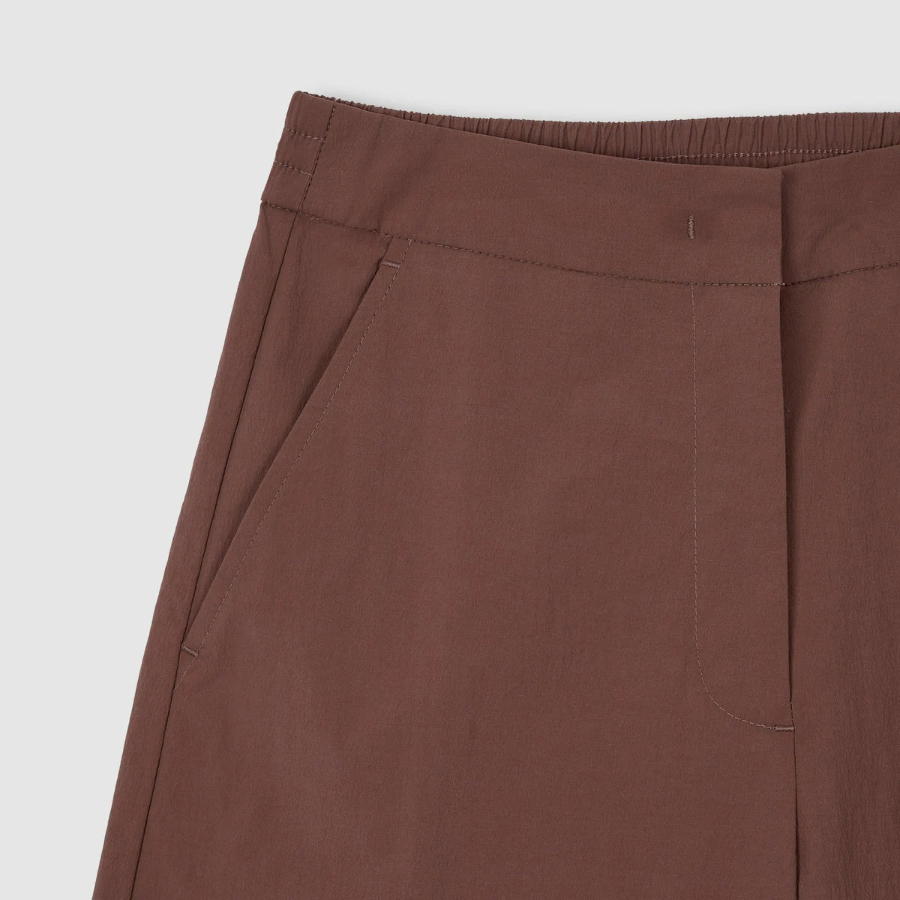 JAJU Square Texture Wide Culotte Pants (Brown) — комфортный стиль с ощущением лёгкости