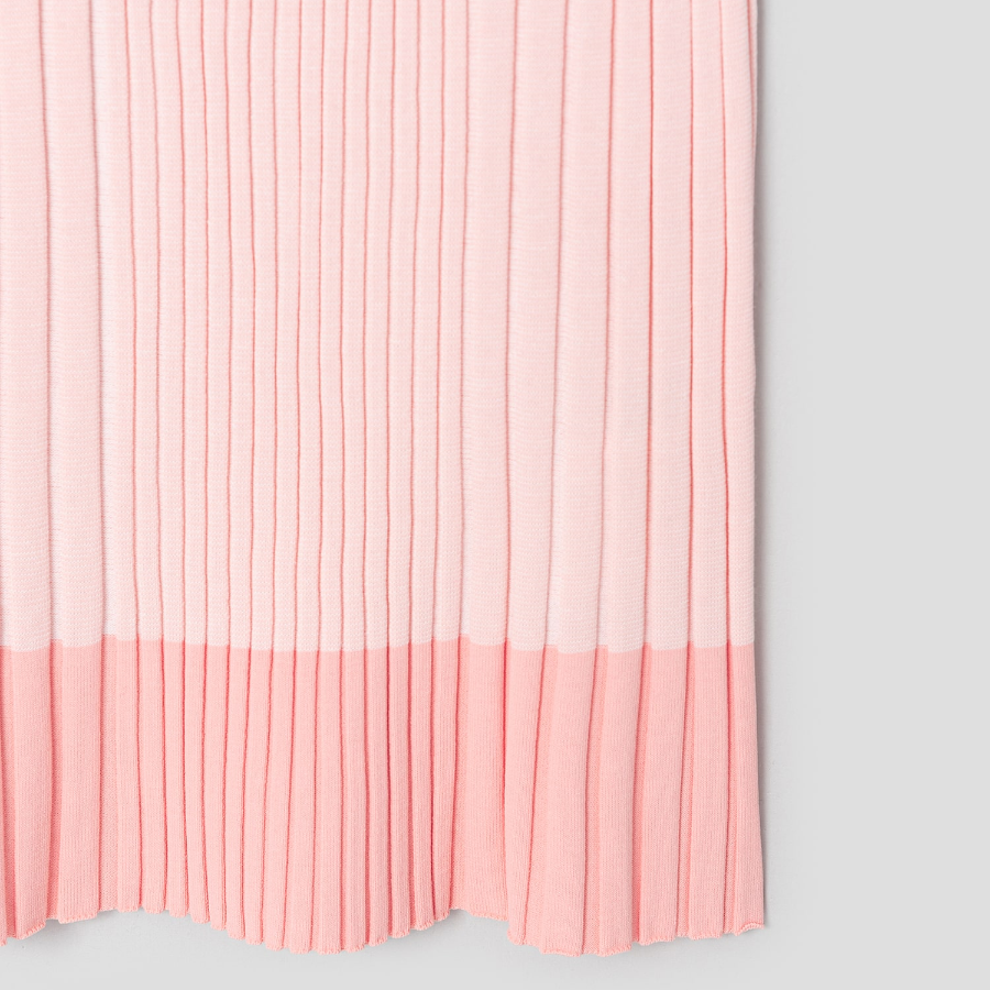 Maison Kitsune Women Baby Fox Patch Pleated Ribbed Midi Skirt