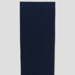 Maison Kitsune Women Baby Fox Patch Pleated Ribbed Midi Skirt