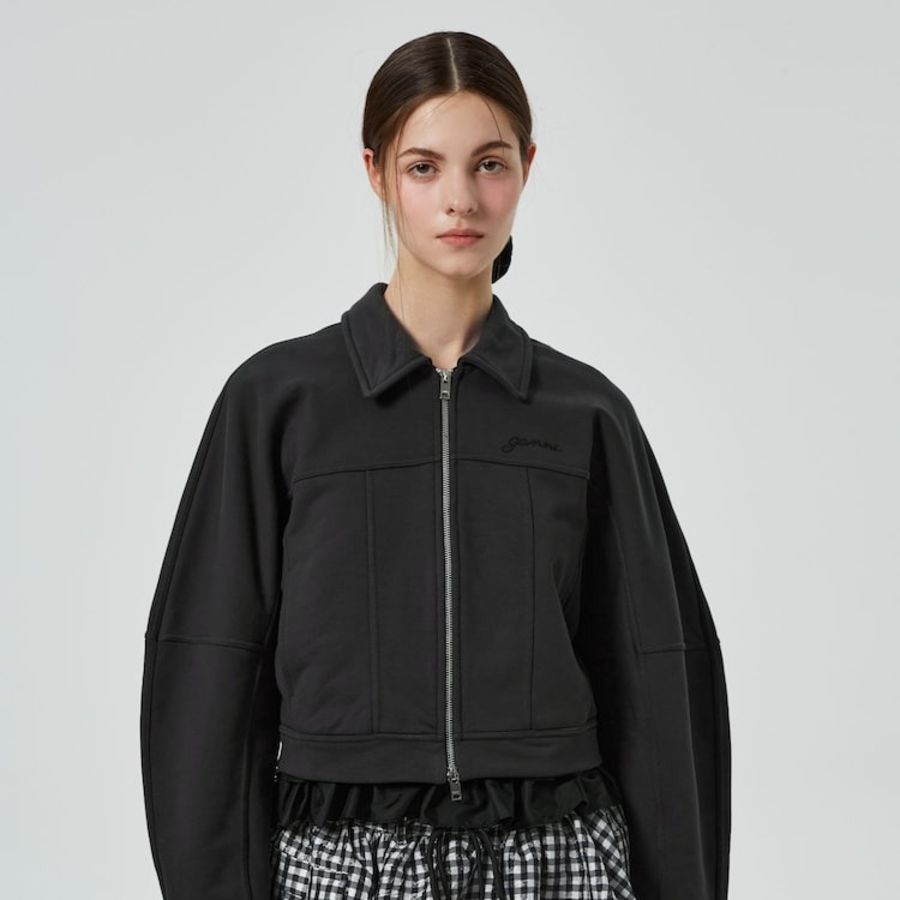 GANNI Heavy Jersey Bomber Terry – Ash