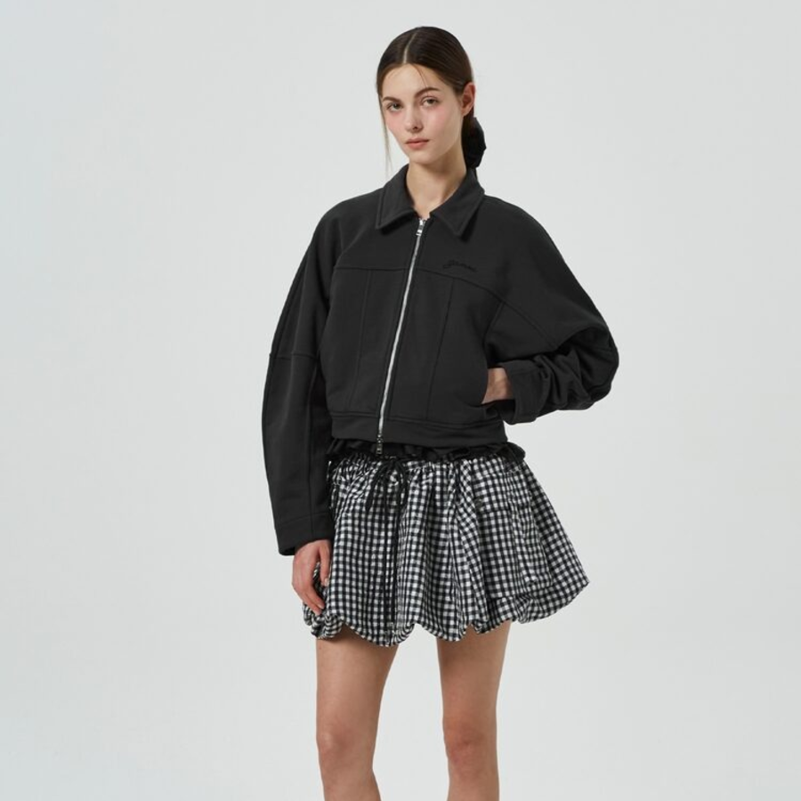 GANNI Heavy Jersey Bomber Terry – Ash