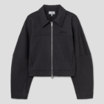 GANNI Heavy Jersey Bomber Terry – Ash