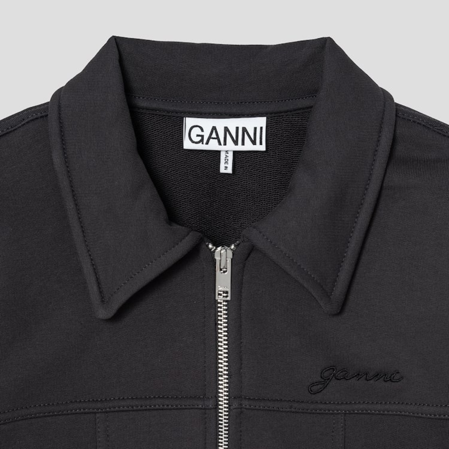 GANNI Heavy Jersey Bomber Terry – Ash
