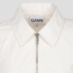 GANNI Washed Stretch Cotton Bomber Corsetshirt – Ivory