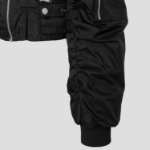 GANNI Duchesse Nylon Fitted Jacket – Black