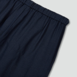 JAJU Linen Blended Wide Banding Pants (Navy) — прохлада и комфорт в расслабленном силуэте