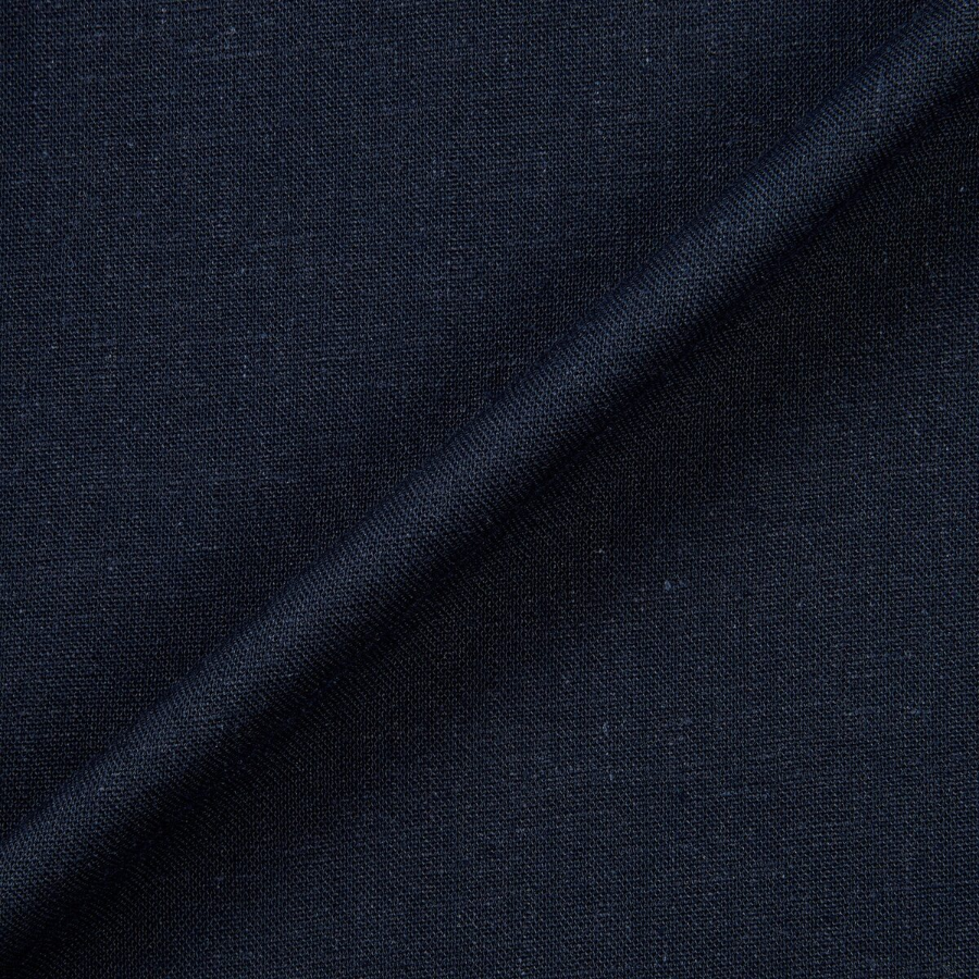 JAJU Linen Blended Wide Banding Pants (Navy) — прохлада и комфорт в расслабленном силуэте