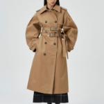 GANNI Bonded Cotton Trench Coat – Tigers Eye
