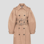 GANNI Bonded Cotton Trench Coat – Tigers Eye