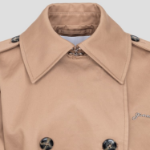 GANNI Bonded Cotton Trench Coat – Tigers Eye