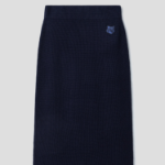 Maison Kitsune Women Tonal Fox Head Patch Long Ribbed Skirt