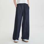 JAJU Denim Banding Pants (Navy) — повседневный комфорт в мягком джинсовом исполнении