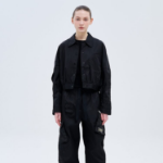 GANNI Duchesse Nylon Short Jacket – Black