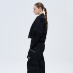 GANNI Duchesse Nylon Short Jacket – Black