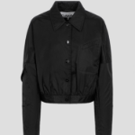 GANNI Duchesse Nylon Short Jacket – Black